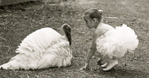 Girl_With_Turkey black and white