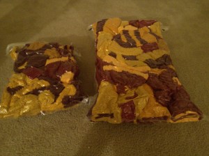 hats and scarves packed